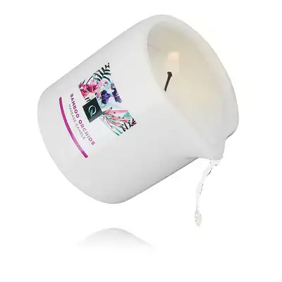Exotiq - Massage Candle Bamboo Orchids 200g. Duża świeca do masażu na bazie olejku kokosowego. Cudowny zapach orchidei. Mega Sale!