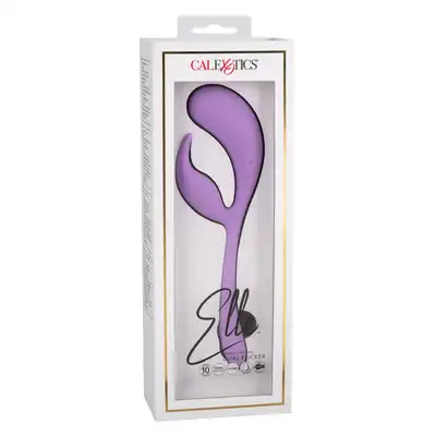 Calexotics - Elle Liquid Silicone Dual Flicker Purple - wibrator premium o ergonomicznym kształcie z wyjątkowym króliczkiem do stymulacji