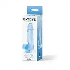 A-Toys - Indy. Realistyczne dildo z jądrami. Mocna przyssawka dla zabawy bez użycia rąk. Elastyczny materiał w krystalicznym kolorze