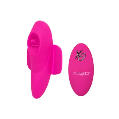 Calexotics - Remote Flicker Panty Teaser Pink - wibrator do majtek ze zdalnie sterowanym pilotem. Wyposażony w przyjemny język