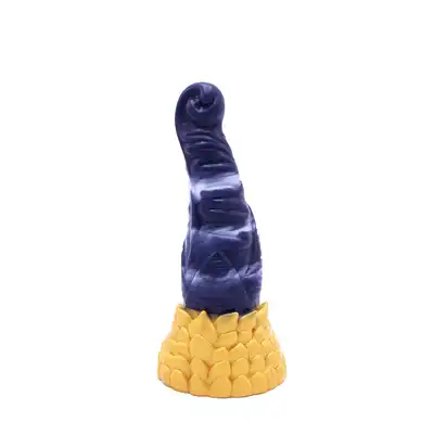 Kiotos Monstar - Beast 38. Fioletowo-złote dildo bestii z wygięciem do punktu G lub P. 21,5 cm długości, 5,7 średnicy