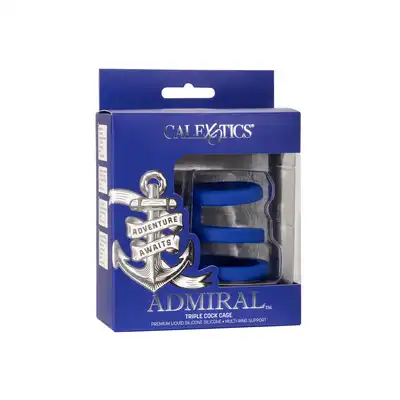 Admiral - Triple Cock Cage. Potrójne pierścienie na penisa, silikonowa klatka. Zwiększenie wytrzymałości i doskonałe wsparcie erekcji. Odkryj nowe niezbadane terytoria przyjemności