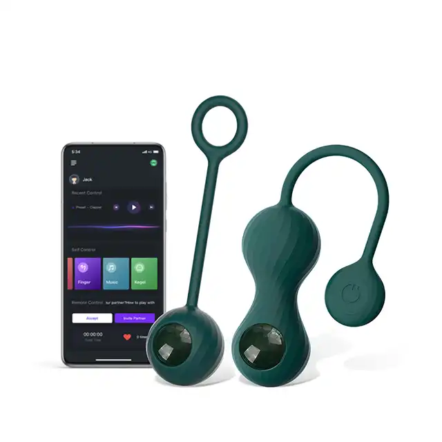 Magic Motion - Crystal Duo Smart Kegel. Zestaw 3 kulek gejszy. 2 sterowane na aplikację. Nieograniczony zasięg. 