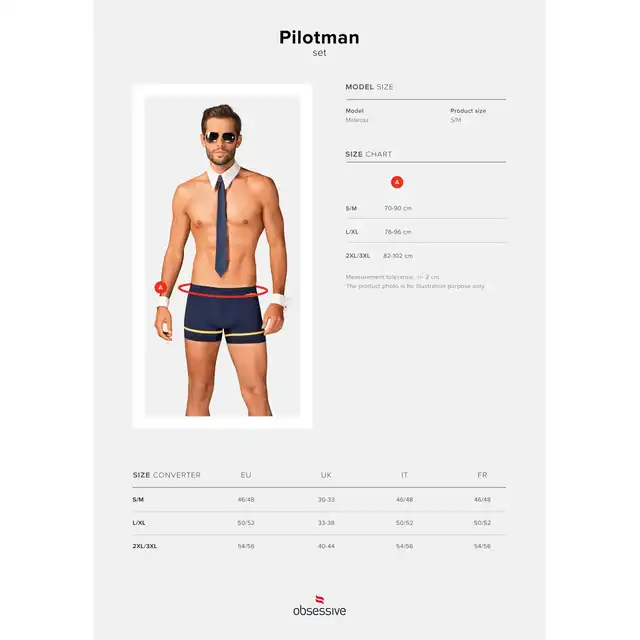 Obsessive - Pilotman set S/M - figlarny kostium pilota. Zabaw się w sypialni! 