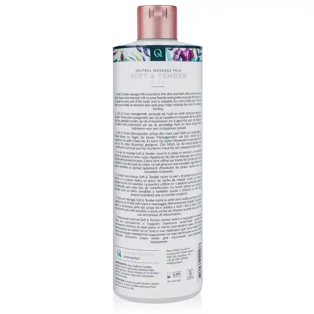 Exotiq - Soft &amp; Tender Massage Milk 500 ml. Nawilżające mleczko do erotycznego masażu. Cudownie koi. Idealne do gry wstępnej 