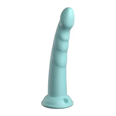 Dillio - Slim Seven 7 Inch. Prążkowane dildo w kolorze miętowym z silikonu premium utwardzanego platyną. 19,7 cm  długości