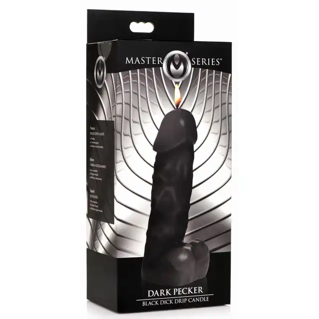 Master Series - Passion Pecker Penis Drip Candle - Black - zmysłowa świeca w kształcie penisa. Rozgrzej atmosferę