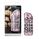 M for Men - Super Stroker Masturbator - Pink - podróżny masturbator z przyjemnymi rzędami koralików 