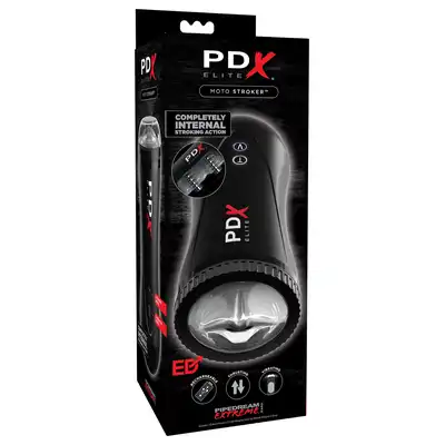 PDX Elite - Moto Stroker - nowoczesny masturbator z wibracjami i koralikami stymulującymi trzon penisa. Z ustami