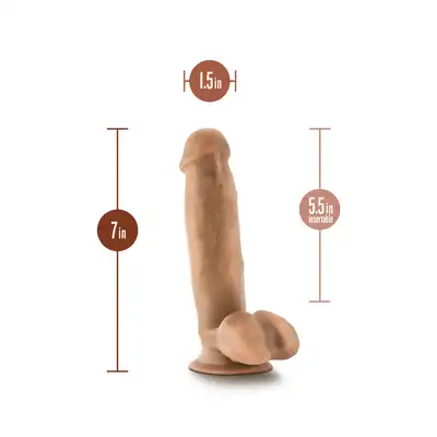 DR. SKIN DR. MARK 7 INCH DILDO WITH BALLS TAN