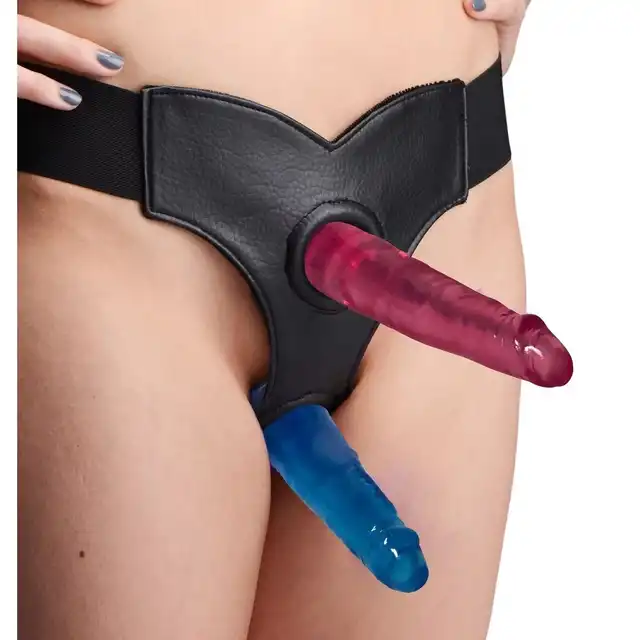 Lollicock - Skyler Strap On. Wytrzymała uprząż strap-on z podwójnymi otworami. Niesamowita opcja użycia dwóch dildo na raz!
