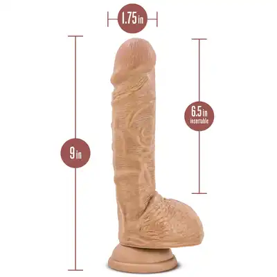 AU NATUREL BIG BILLY 9" DILDO MOCHA