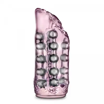 M for Men - Super Stroker Masturbator - Pink - podróżny masturbator z przyjemnymi rzędami koralików 