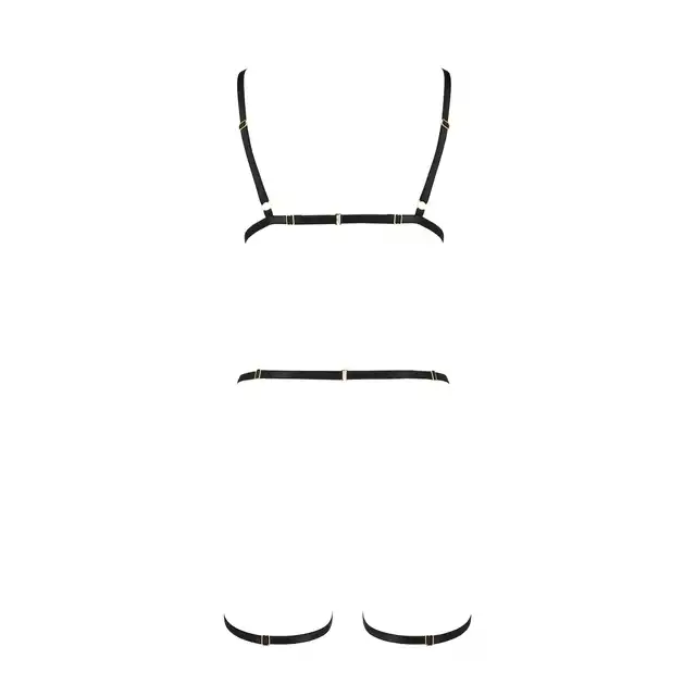 Passion - Indica S/M. Wyraziście erotyczne body w tylu harness. Idealne podkreślenie biustu, ud i bioder z w pełni regulowanymi paskami
