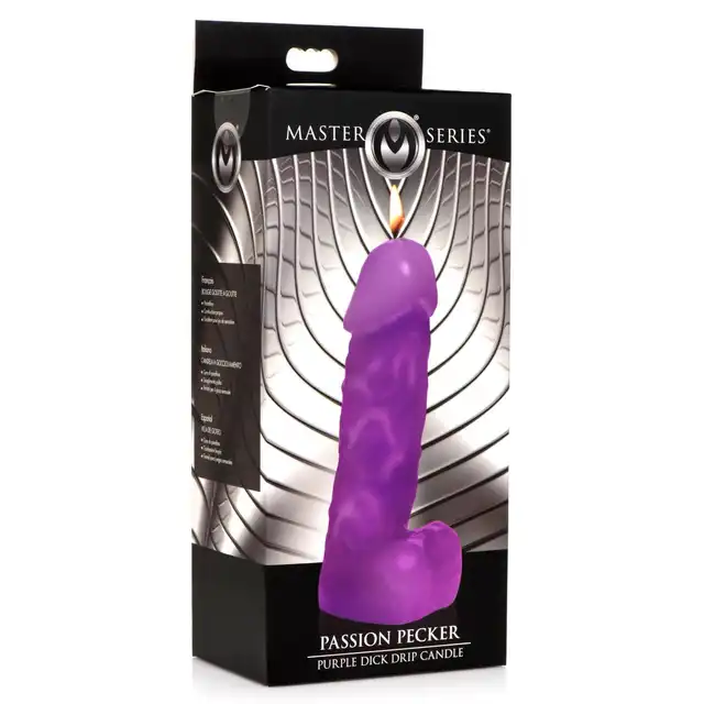 Master Series - Passion Pecker Penis Candle Purple - zmysłowa świeca w kształcie penisa. Rozgrzej atmosferę