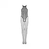 Obsessive - G332 S/M/L. Czarny bodysticking w stylu kabaretkowym i niesamowicie oryginalnym splotem 