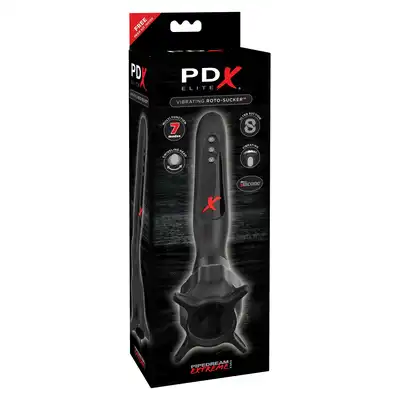 PDX Elite - Vibrating Roto Sucker - masturbator z ruchem obrotowym - kombinacja wibracji i ssania! Maksymalna przyjemność