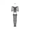 Obsessive -  G333 S/M/L. Zadziornie zmysłowy bodystocking z otwartymi ramionami oraz rękawami 3/4