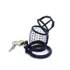 Oproducts - Chasity Cage Squares Black. Stalowa przewiewna klatka na penisa 4,5 cm średnicy oraz 11 cm długości 