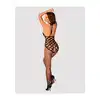 Obsessive - G332 S/M/L. Czarny bodysticking w stylu kabaretkowym i niesamowicie oryginalnym splotem 