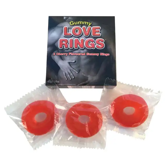 Spencer &amp; Fleetwood - Gummy Love Rings. Zestaw trzech jadanych pierścieni erekcyjnych, żelkowa słodycz