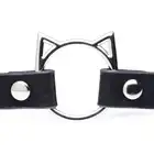 Master Series - Kinky Kitty Ring Slim Choker. Obroża z ringiem w kształcie uroczego kotka. Słodki dodatek do sypialnianego look`u 