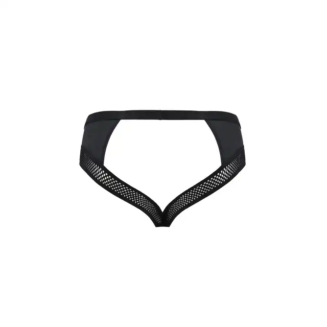 Passion - 030 Slip Open Tom L/XL - męskie slipy z otwartym tyłem, jock strap. Ze srebrnym łańcuchem 
