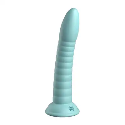 Dillio - Slim Seven 7 Inch. Miętowe dildo o żebrowanej strukturze i mocnej przyssawce. Silikon premium utwardzany platyną. 19,7 cm długości