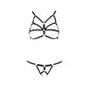 Passion - Armanda Set L/XL. Odważny komplet otwartej bielizny erotycznej harness. Biustonosz i stringi z pasków z możliwością całkowitego regulowania rozmiaru