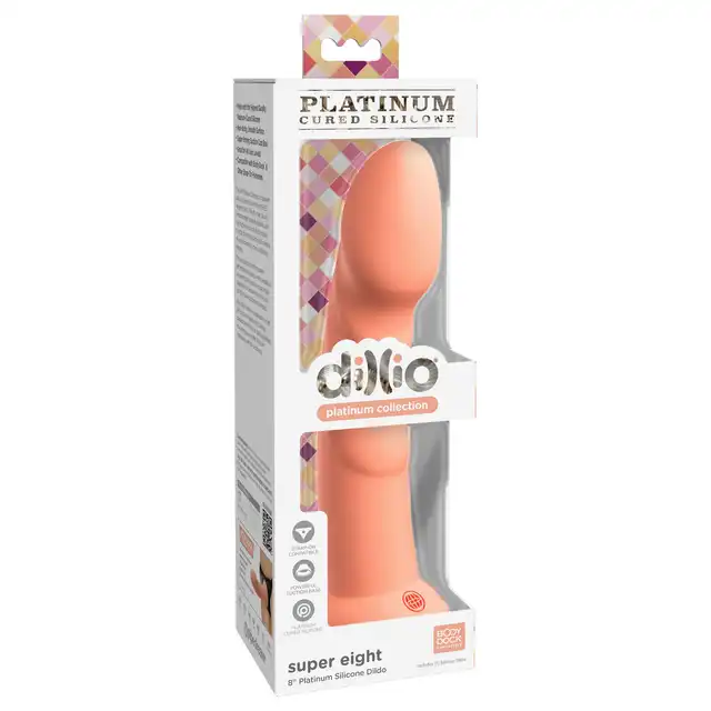 Dillio - Super Eight 8 Inch. Prążkowane dildo do stymulacji punktu G z silikonu premium. 21 cm długości