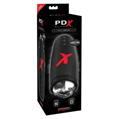 PDX Elite - Moto Bator - masturbator z dwoma silnikami - ruch oraz ssanie sterowane niezależnie! Kształt ust