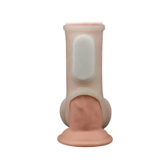 LoveToy - Silk Knights Vibrating Sleeve. Unikalna, elastyczna nakładka na penisa i jądra. Stymulujące wibracje. Do 45 % większego obwodu penisa