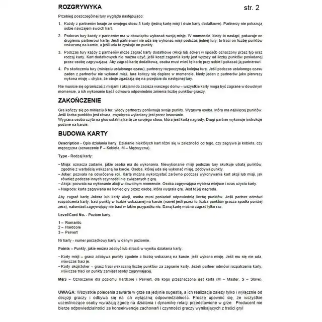 The Lovers - Level 1 - Romantic. Unikatowa gra erotyczna z kartami misji i dodatkowymi zadaniami. Tygodnie intrygującej, pełnej napięcia rozgrywki. 