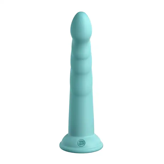 Dillio - Slim Seven 7 Inch. Prążkowane dildo w kolorze miętowym z silikonu premium utwardzanego platyną. 19,7 cm  długości