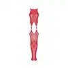 Obsessive - N122 XL/XXL. Bodysticking z seksownymi wycięciami i ogniście czerwoną koronką 