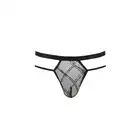 Passion - 029 Collin Thong L/XL. Koronkowe stringi męskie, zdobione geometrycznym wzorem i dodatkowymi paseczkami