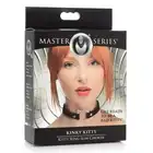 Master Series - Kinky Kitty Ring Slim Choker. Obroża z ringiem w kształcie uroczego kotka. Słodki dodatek do sypialnianego look`u 