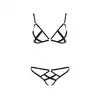 Passion - Nicky Set L/XL. Odważny komplet bielizny damskiej w stylu harness. Ekstrawagancki krój z w pełni regulowanym rozmiarem