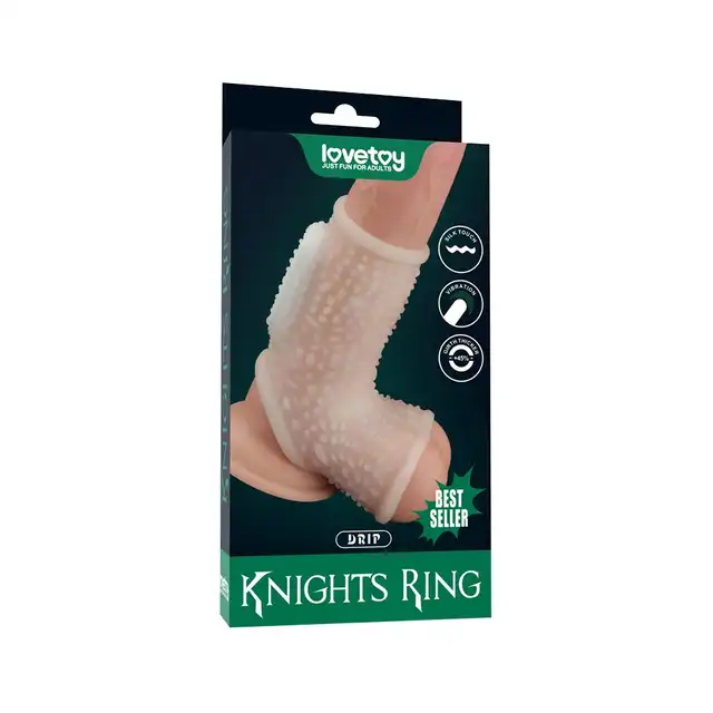 LoveToy - Drip Knights Vibrating Sleeve. Unikalna nakładka na penisa z wypustkami i wibracjami. Do 45 % większy obwód!
