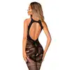 Obsessive - G331 S/M/L. Czarny kuszący bodystocking w fantazyjne wzory podkreślające talię 