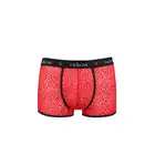Passion - 046 Short Parker Red L/XL - czerwone bokserki męskie we wzór. Zmysłowa dziurka z tyłu 