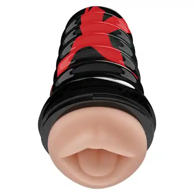 PDX Elite - Air Tight Oral Stoker - masturbator z ustami i specjalnym otworem próżniowym zapewniającym błogi efekt ssania!