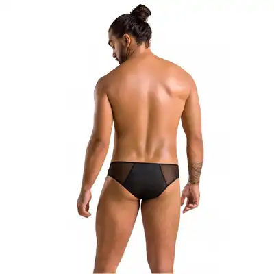 Passion - 042 Slip Timmy L/XL - męskie stringi z siateczki. Z kuszącym zamkiem z przodu