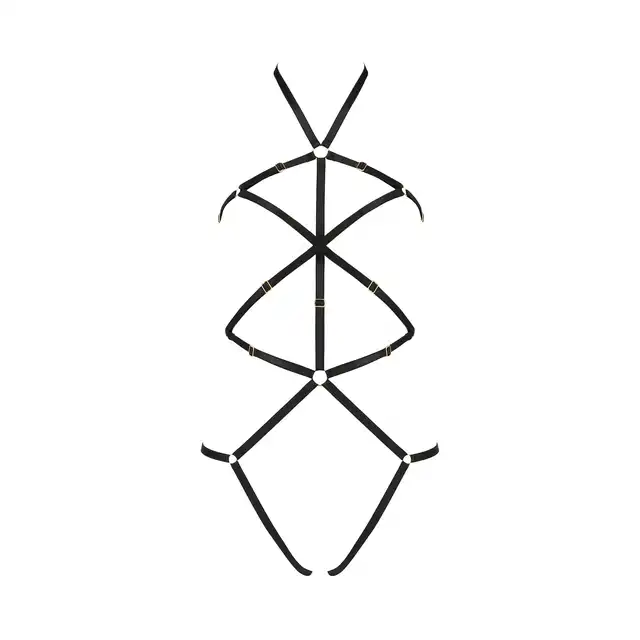 Passion - Ivena S/M. Body harness z regulowanymi paseczkami. Cudownie fantazyjne podkreślenie każdego atutu kobiecej sylwetki