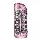 M for Men - Super Stroker Masturbator - Pink - podróżny masturbator z przyjemnymi rzędami koralików 