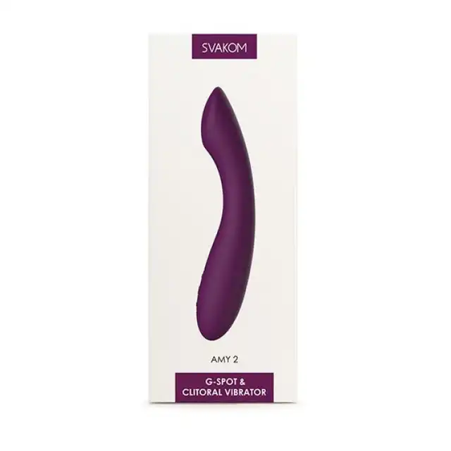 Svakom - Amy 2 G-Spot &amp; Clitoral Vibrator. Minimalistyczny wibrator 2 w 1. Dwa zakończenia. Stymulacja łechtaczki lub punktu G