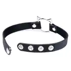 Master Series - Kinky Kitty Ring Slim Choker. Obroża z ringiem w kształcie uroczego kotka. Słodki dodatek do sypialnianego look`u 