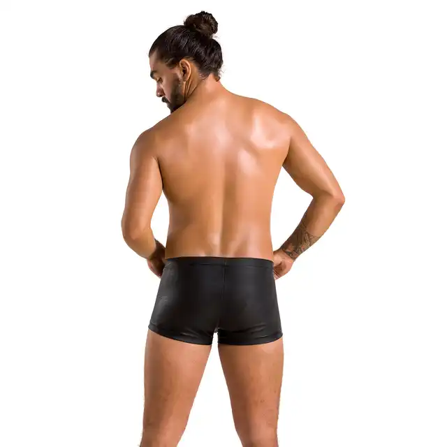 Passion - 050 Short Patrick L/XL - seksowne męskie bokserki wykonane z błyszczącego materiału