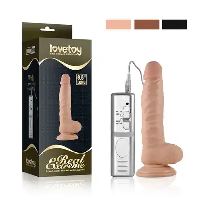 8.5" Real Extreme Vibrating Dildo Flesh