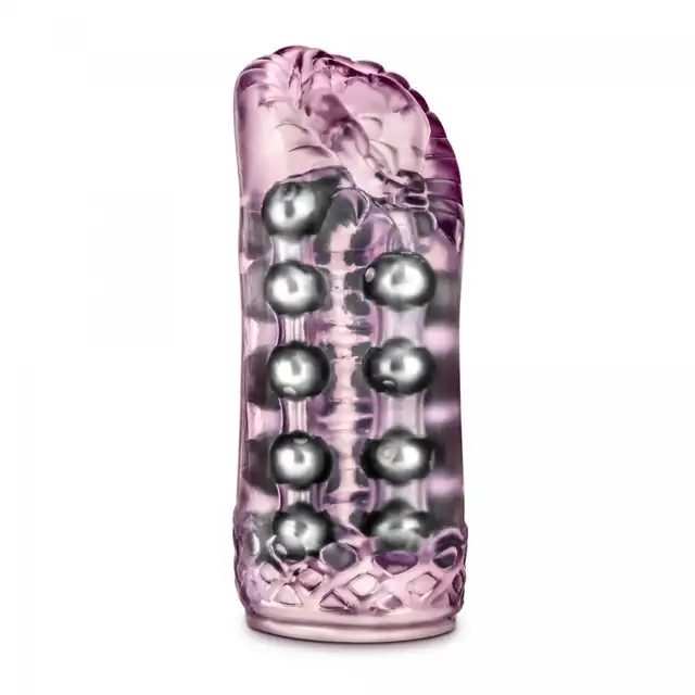 M for Men - Super Stroker Masturbator - Pink - podróżny masturbator z przyjemnymi rzędami koralików 
